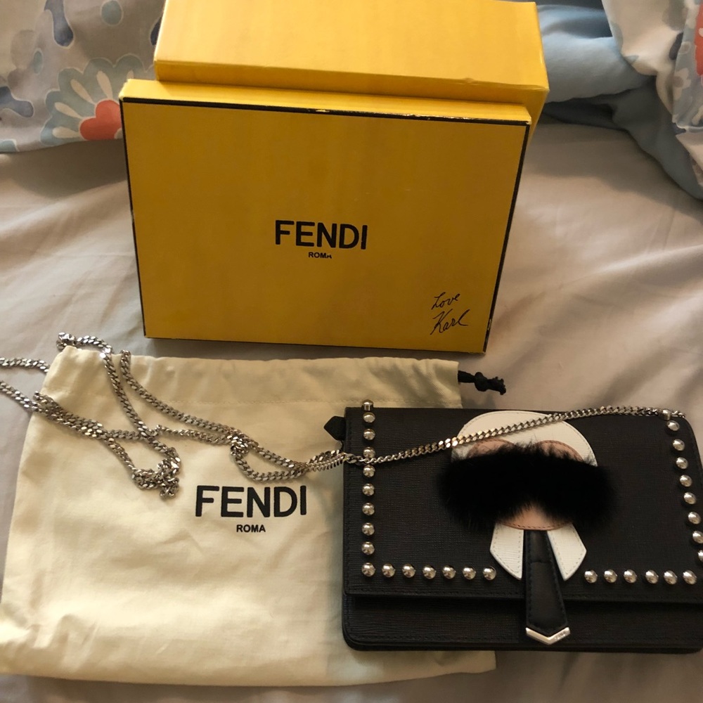 Authentic Fendi Karlito Wallet on a chain bag